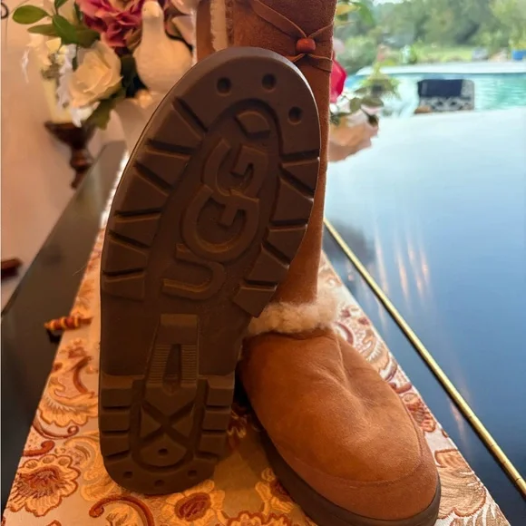 UGG Tan Shearling-Lined Tall Boots - Picture 2 of 3